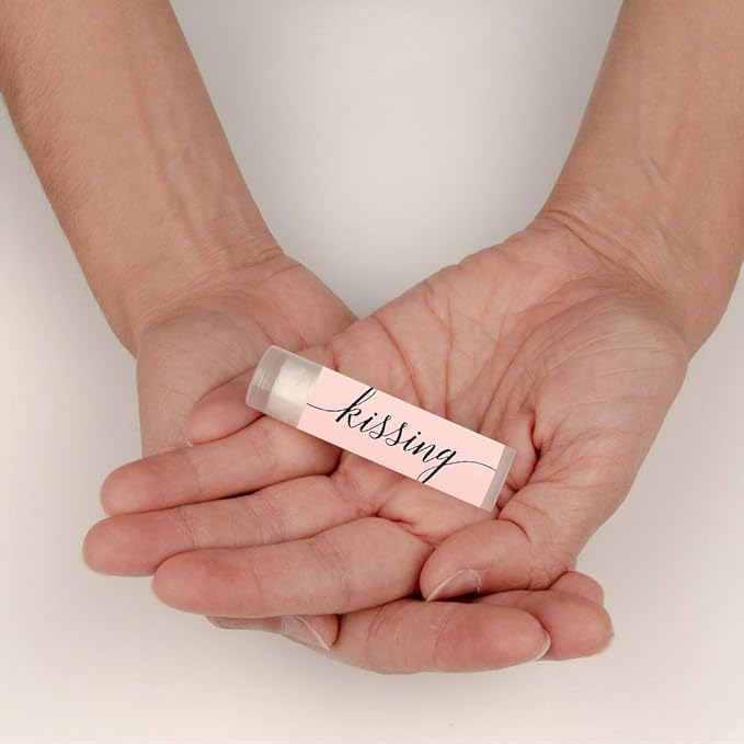 Andaz Press Blush Pink Rose Elegant Bridal Shower Engagement Party, Lip Balm - Image 3