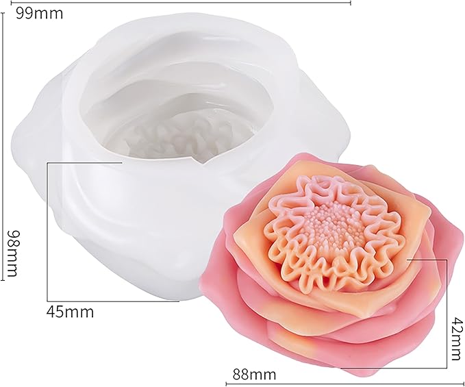 Flower Succulent Rose Peony Molds Silicone Wave Spiral Candle Mold - Image 2