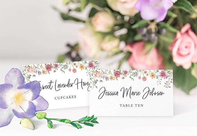 Printed Party Place Cards for Table Setting – Set of 25 Blank Name Cards – - Image 3