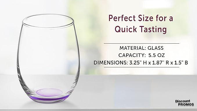 DISCOUNT PROMOS Stemless Wine Glasses by ARC 5.5 oz. Set of 12, Bulk Pack - Image 4