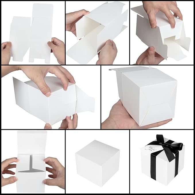 White Gift Boxes 5x5x5, 30 Pack Paper Gift Boxes - Image 6