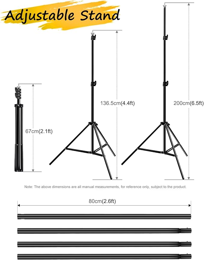 PULUZ Backdrop Support Stand Kit 10x6.6ft Adjustable Photography Studio Photo - Image 5