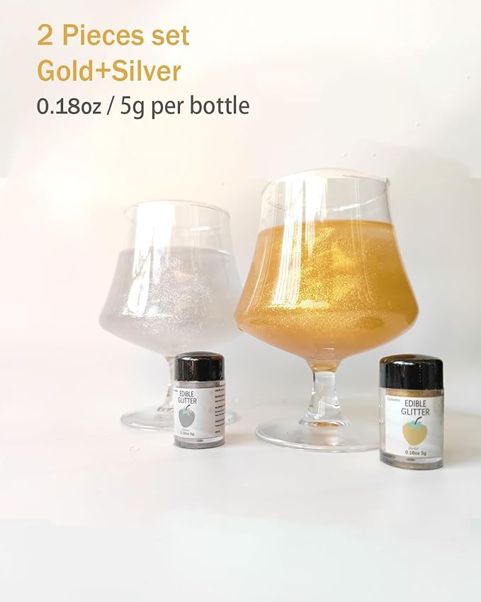 Gold Silver Edible Glitter Glimmer Powder - Image 3