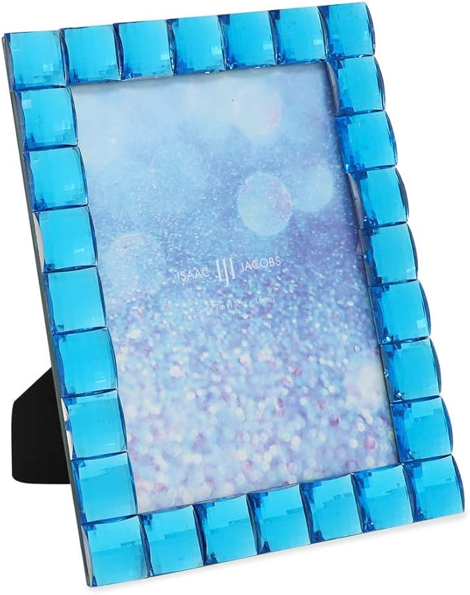 Isaac Jacobs Decorative Sparkling Turquoise Jewel Picture Frame, Photo Display by IsaacJacobs