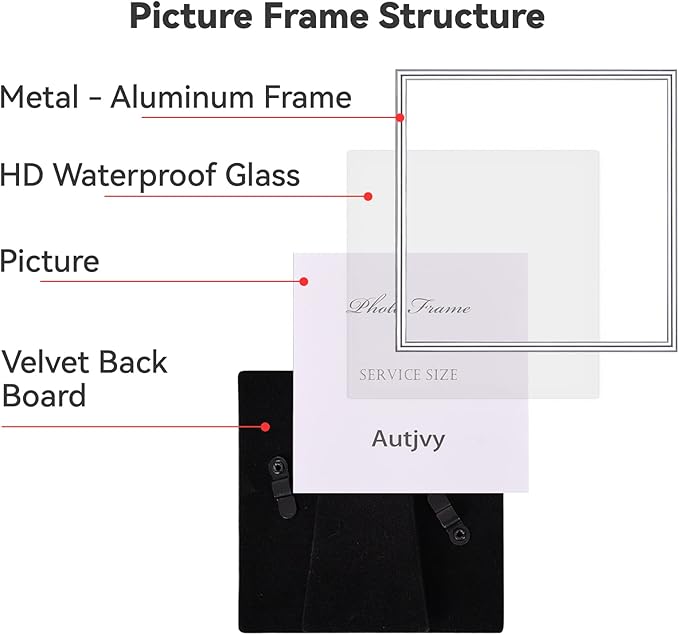 4x4 Picture Frame Silver Brushed Modern Simple Thin Aluminum Metal Photo Frame - Image 3