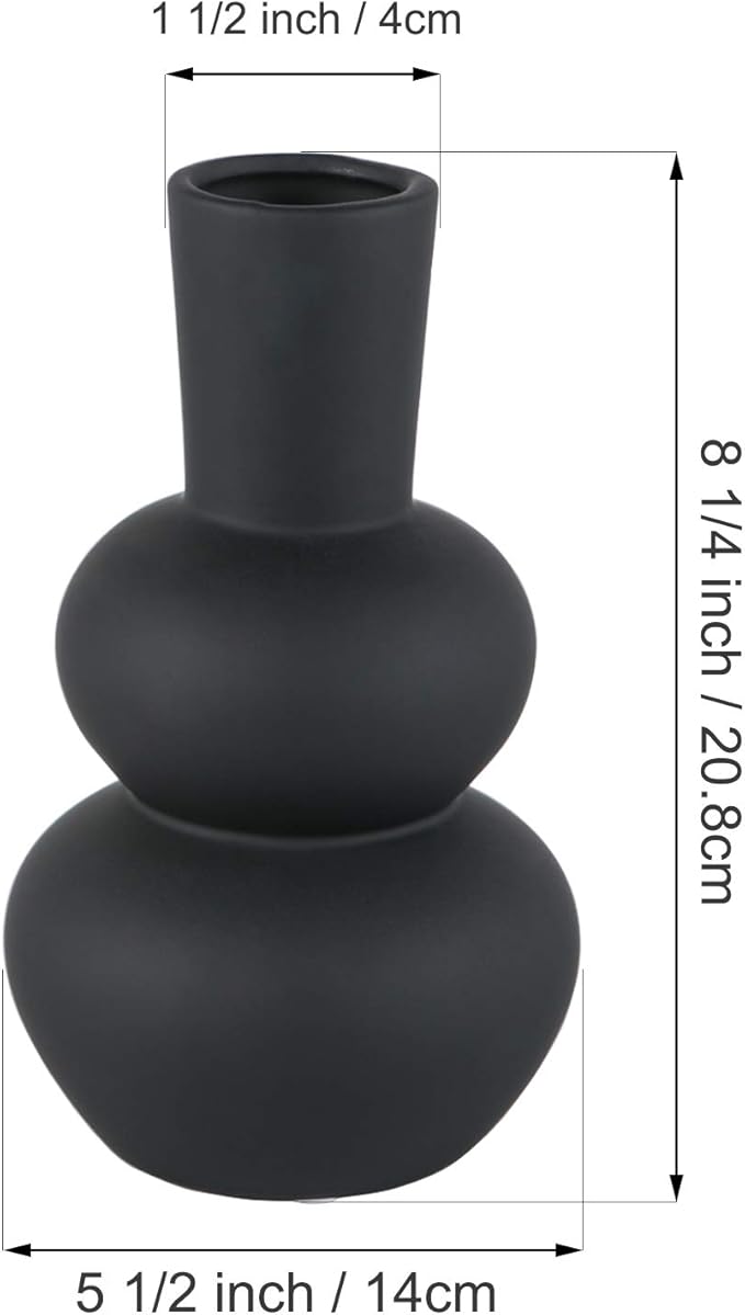 Black Ceramic Vase, Modern Vases - Image 4