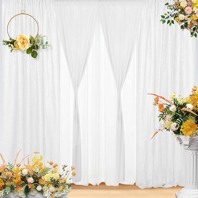 Eternal Beauty 4 PCS Sequin Backdrop Curtain, Sequin Wedding Backdrop - Image 2