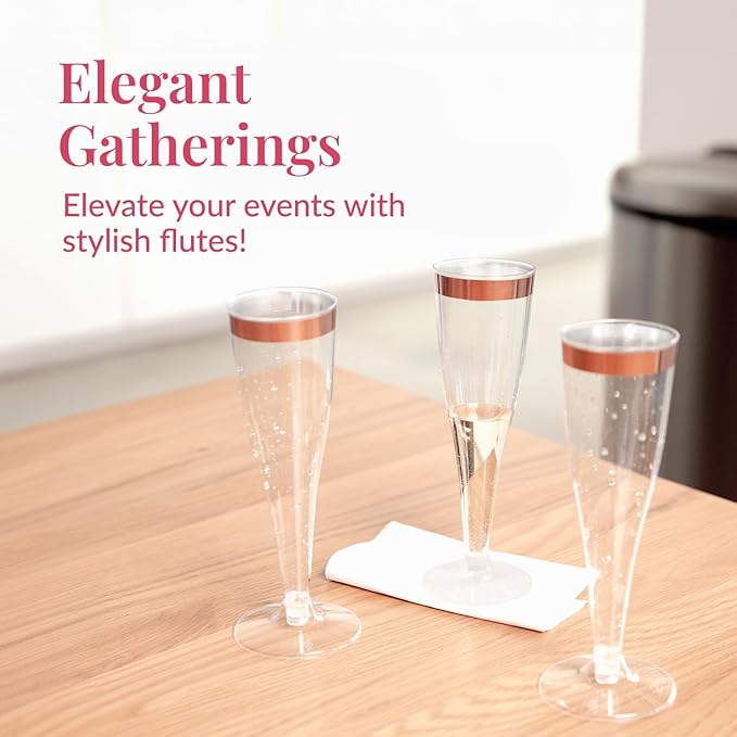 Prestee Set of 24 Plastic Champagne Flutes - Image 2