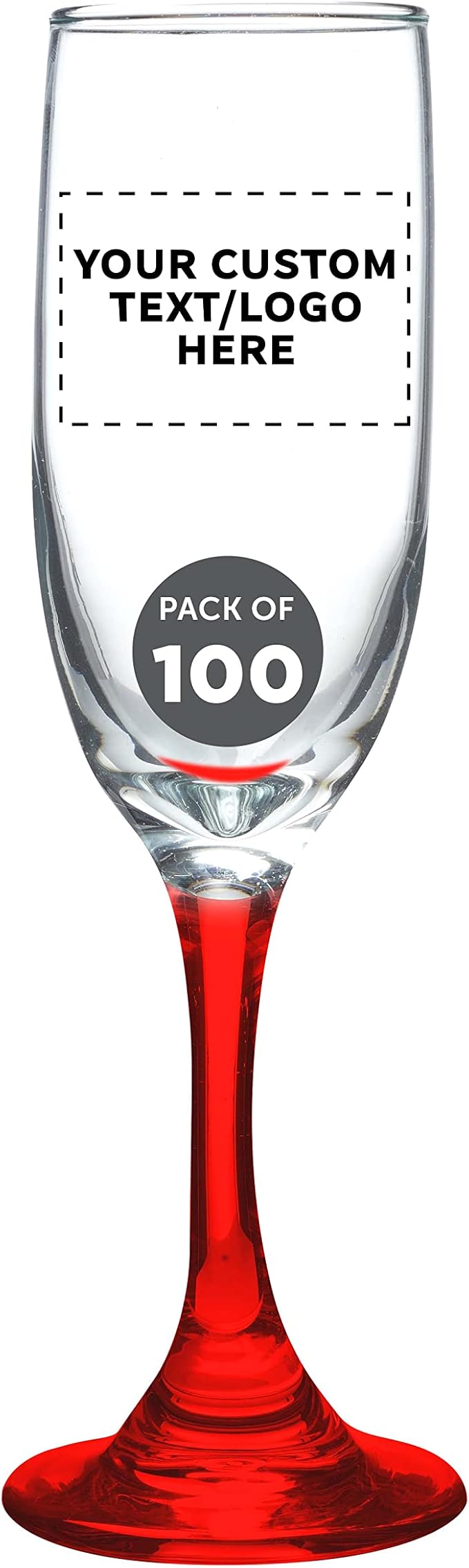 DISCOUNT PROMOS Custom Premiere Champagne Flutes 6.25 oz. Set of 100, by DISCOUNTPROMOS