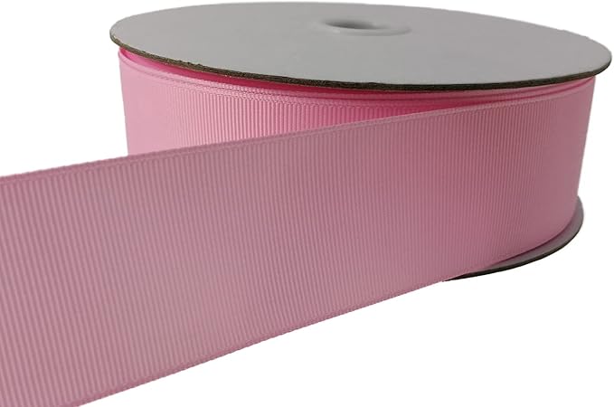 One Roll 50 Yards Soild Pink Grosgrain Ribbon 1 1/2 inch Flower Bouquets - Image 2