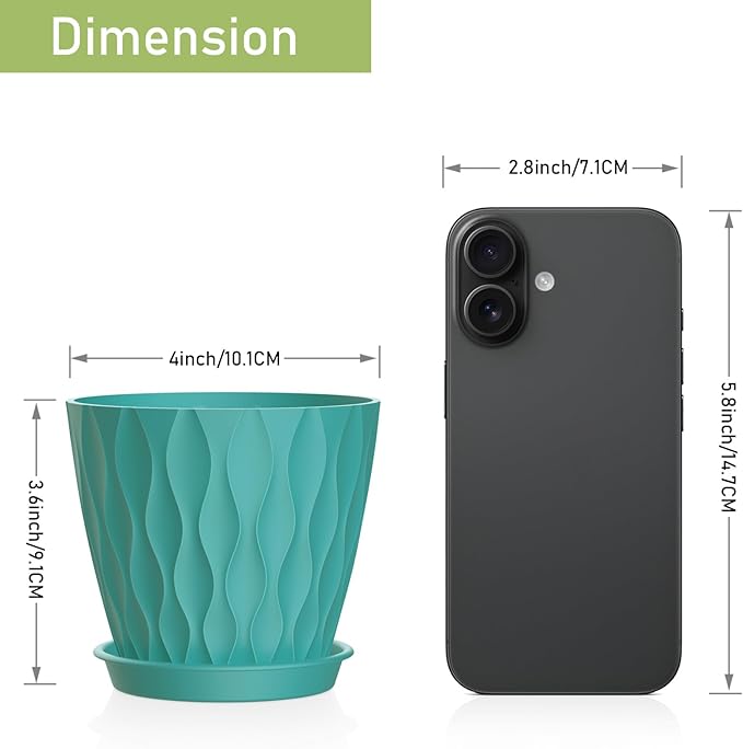 12 Pack 4 Inch Small Plant Pots - Image 2