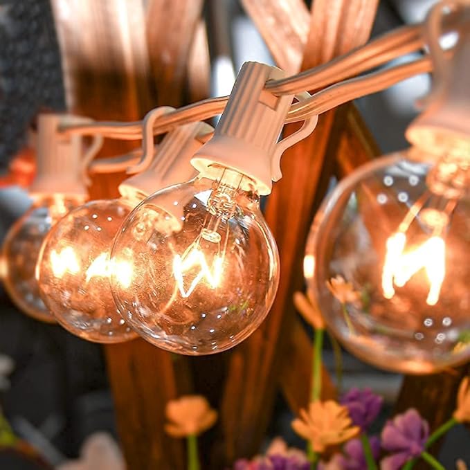 25Ft Outdoor Globe String Lights, G40 Edison String Lights - Image 3