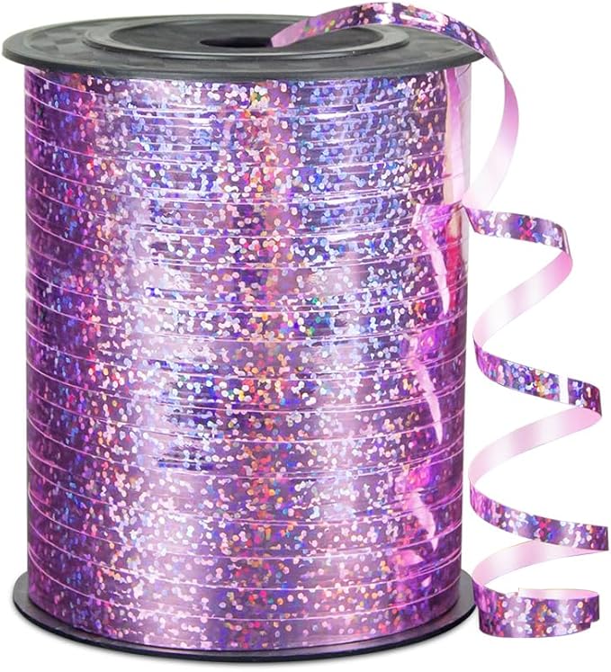 KMER LIFE Premium Light Pink Shiny Curling Shiny Ribbon, 1/5" Wide x 500 Yards - Image 2