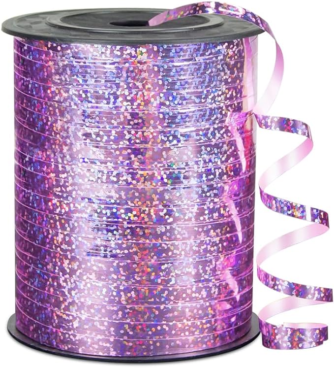 KMER LIFE Premium Light Pink Shiny Curling Shiny Ribbon, 1/5" Wide x 500 Yards by KMERLIFE
