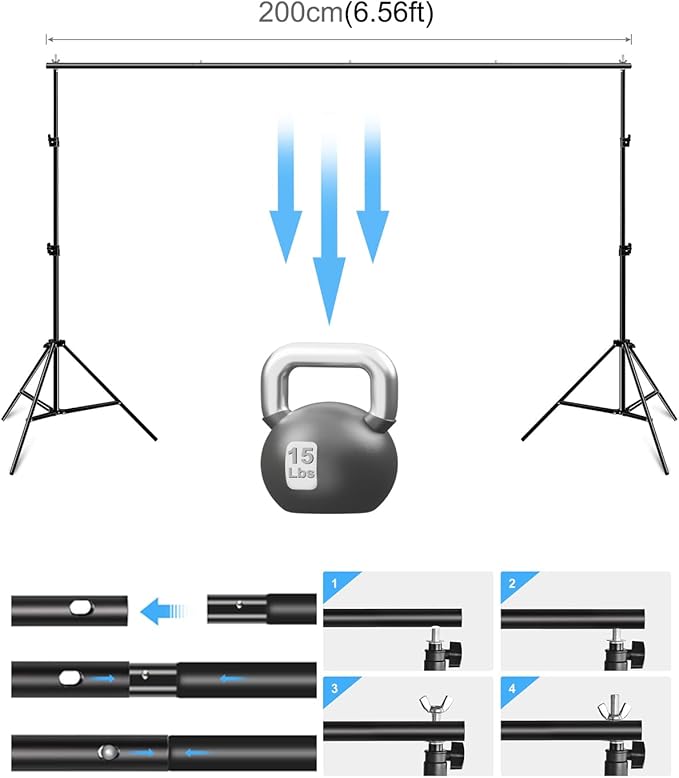 Photo Backdrop Stand, PULUZ Adjustable Photography Backdrop Stand Support Kit - Image 2