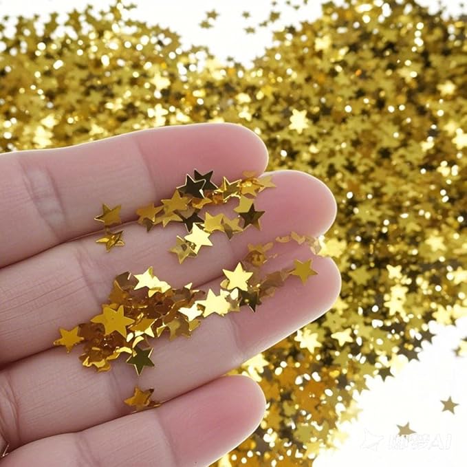 Gold Star Confetti - 60g Shiny Gold Table Confetti - Image 2