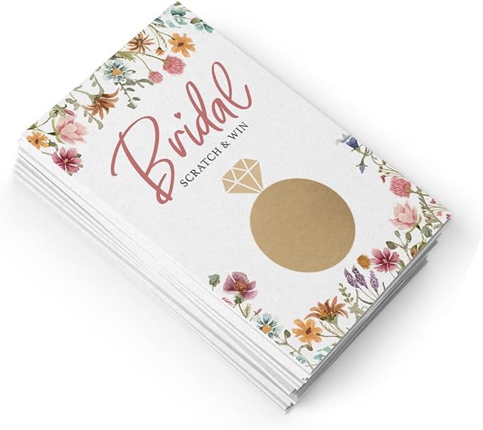 Printed Party Bridal Shower Games – Scratch Off Raffle Cards, Fun Wedding - Image 3