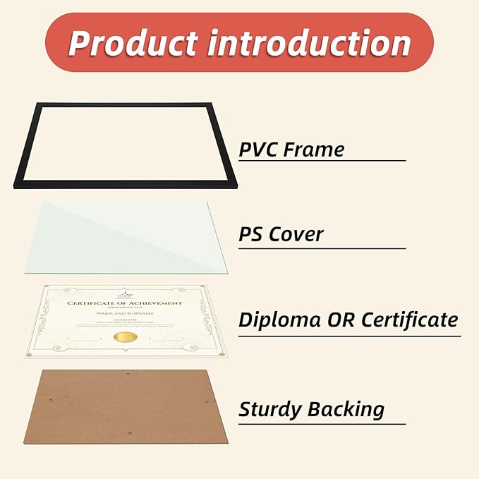 Rempry 8.5 x 11 Picture Frame Set of 16, Certificate Frames 8.5 by 11, Tabletop - Image 4