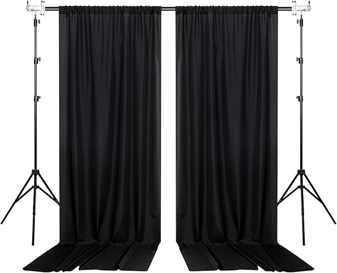 Black Backdrop Curtain for Party, Halloween Backdrop Rod Pocket Photo Drapes - Image 9