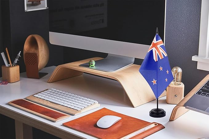 WXTWK 2 Pack New Zealand Flag New Zealand Deluxe Desk Flag Set - Image 5
