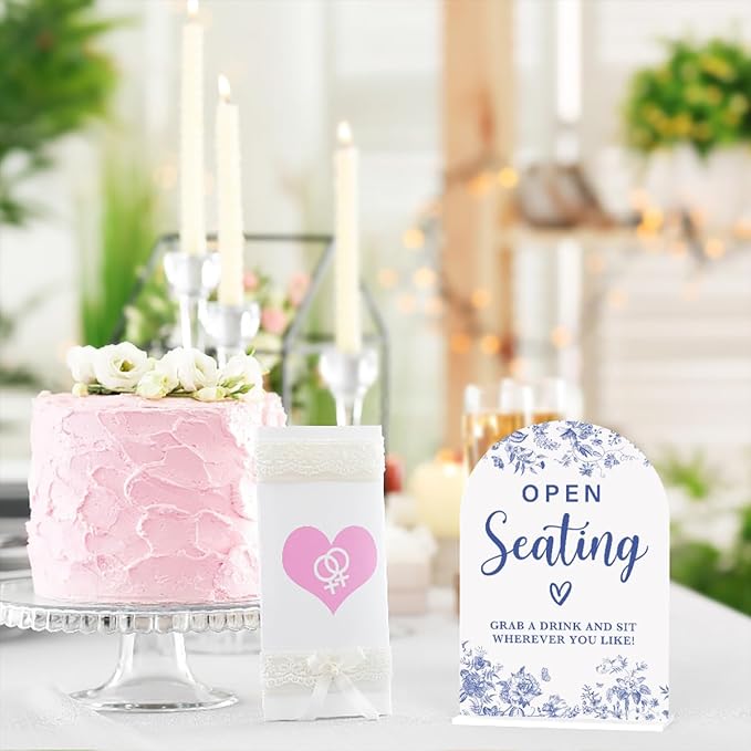 Acrylic Wedding Signs, Dusty Blue Wedding Decor, Open Seating Signs - Image 6
