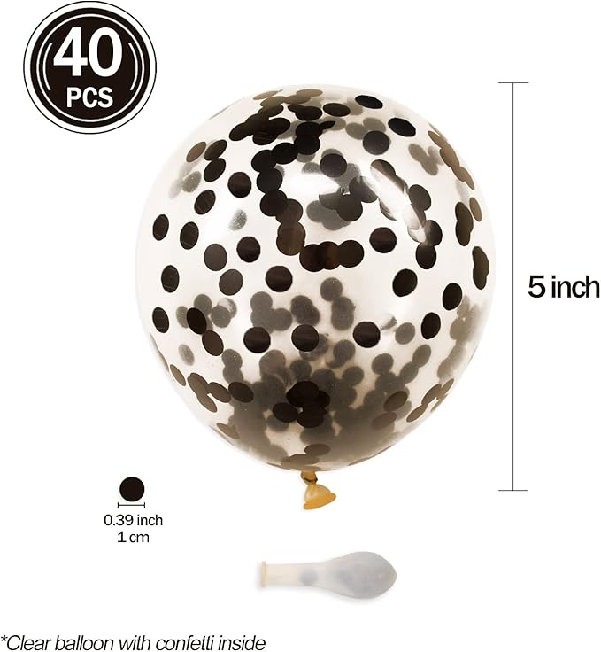 Black Confetti Balloons - Image 2