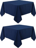 2 Pack Square Table Cloth 48X48 Inch Navy Washable Fabric Tablecloth Polyester by mylacerhome