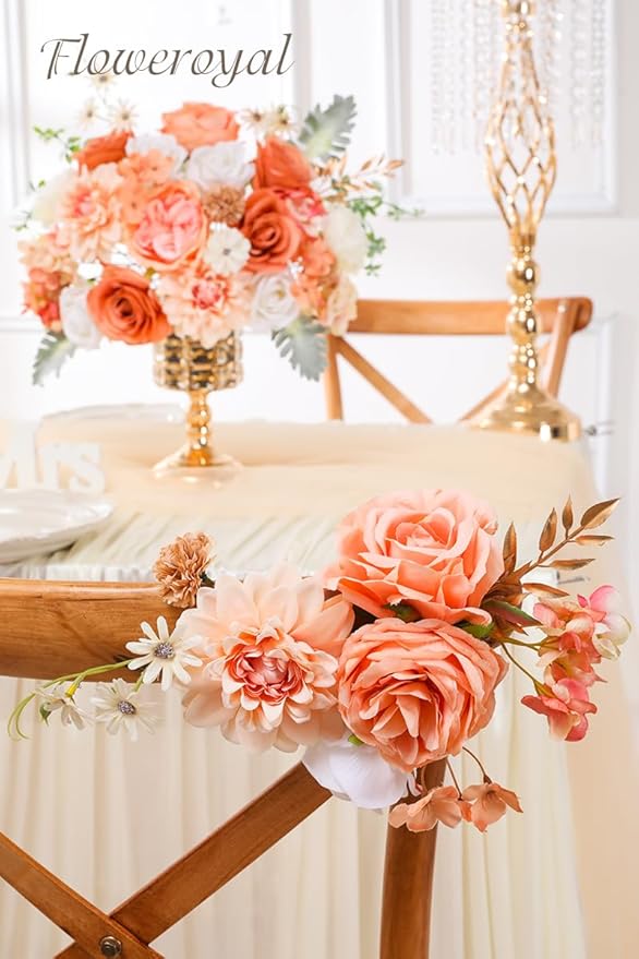 Floweroyal Artificial Flowers Combo Champagne Flowers Mix Silk Flowers Dahlia - Image 4