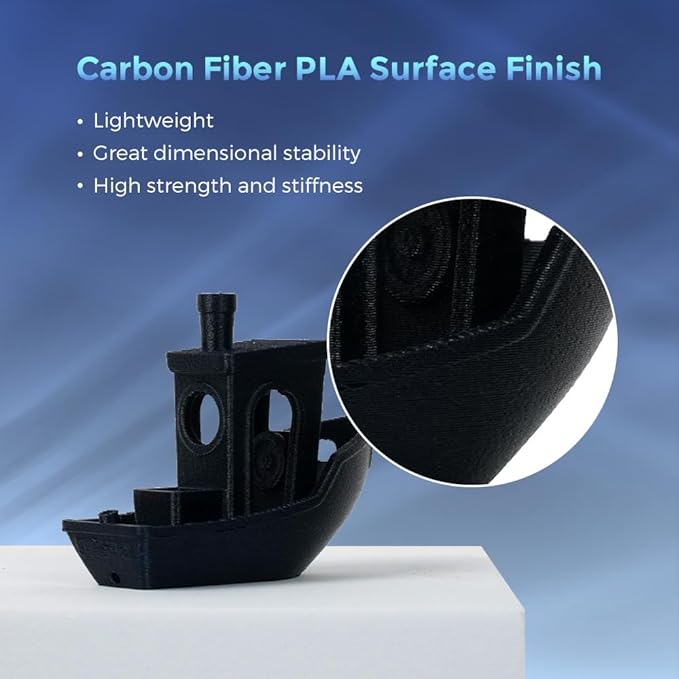 FLASHFORGE Carbon Fiber PLA Filament 1.75mm, Carbon Fiber Reinforced PLA 3D - Image 4