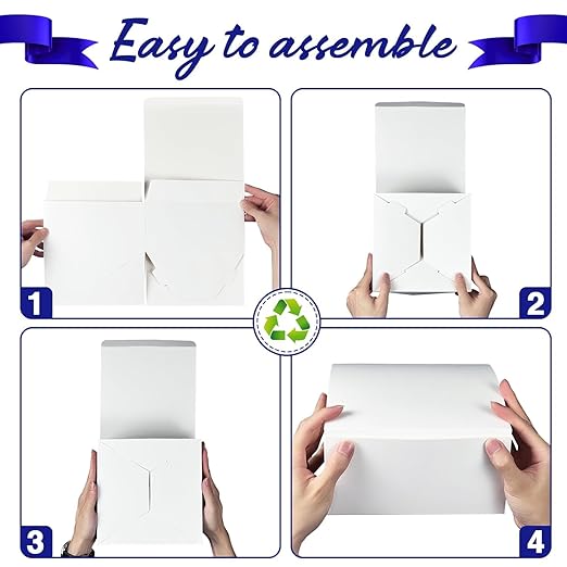 MESHA Gift Boxes Bulk with Lids 8x8x4'' 300PC White, Gift Boxes Bulk - Image 9