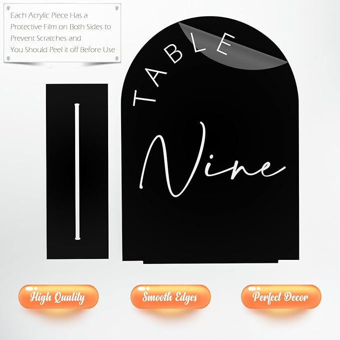 Black Arch Wedding Table Numbers 1-25 - Image 3