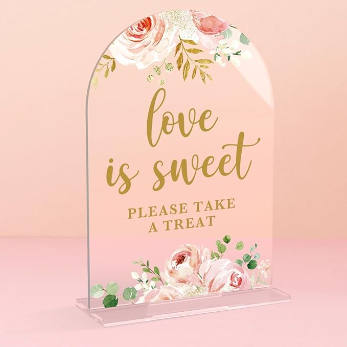 Acrylic Wedding Signs, Bridal Shower Decorations, Love is Sweet Signs by KongMoTree