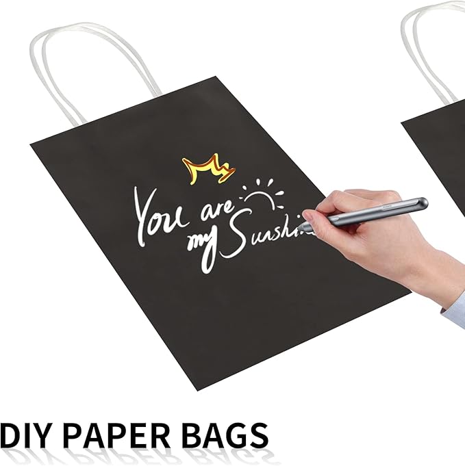 Toovip 50 Pack 5.25x3.25x8.25 Inch Small Black Kraft Paper Bags - Image 5