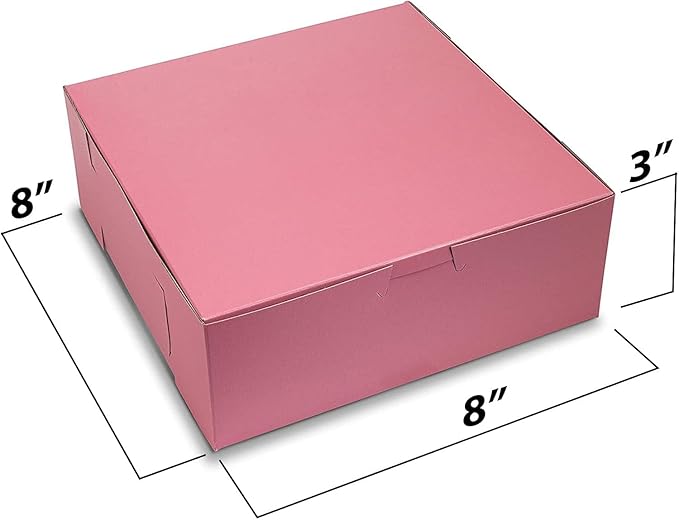 MT Products Pink Cupcake Boxes 8" x 8" x 3" - Image 2