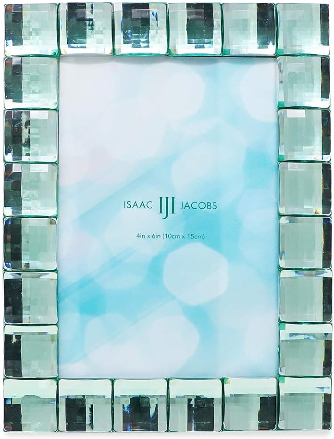 Isaac Jacobs Decorative Sparkling Light Green Jewel Picture Frame, Photo - Image 2
