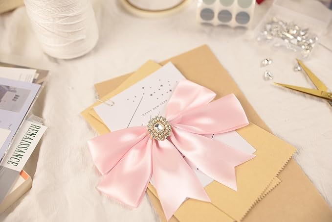 Baby Pink Satin Ribbon 1-1/2 inch X Continuous 100 Yards, Single Face Polyester - Image 7