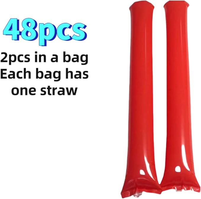 48pcs Round Head Boom Sticks Thunder Sticks Cheering Sticks Team Spirit Plastic - Image 2