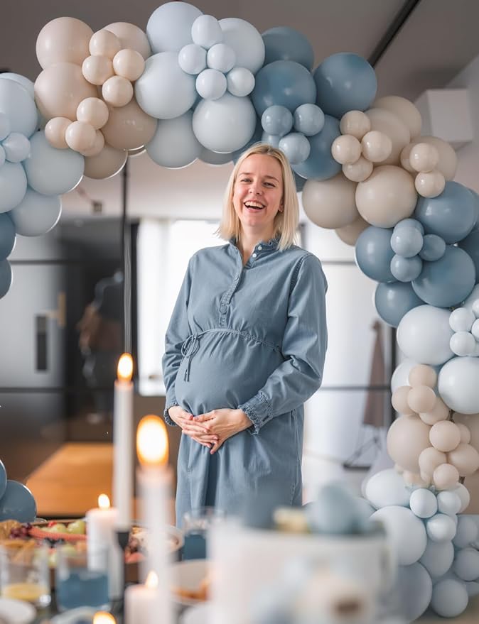 Dusty Blue and Gold Balloons - Image 6