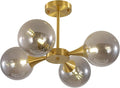 KCO Lighting 4-Lights Modern Gold Globe Semi Flush Mount Ceiling Light Mid by KCOLighting