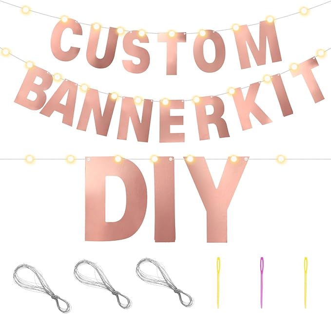 TaoBary 112 Pcs DIY Letter Custom Banner Glitter Customizable Banner Kit - Image 3