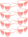 8 Pack Heart Sunglasses Vintage Cat Eye Heart Glasses Retro Bachelorette Bride by Ricawa