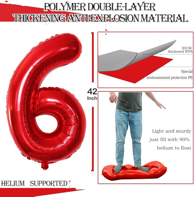 GOER Number 26 Balloons for 26th Birthday Party Decorations, 42 Inch Jumbo Foil - Image 2