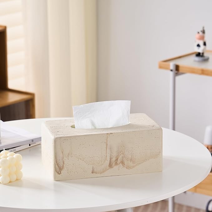 Natural Travertine Textures Tissue Box Cover Rectangular - Image 3