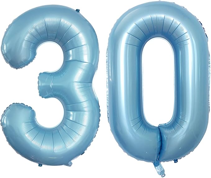 GOER Number 30 Balloons for 30th Birthday Party Decorations, 42 Inch Jumbo Foil by GOER