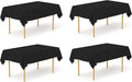 Pomp Black 60" x 102" Poplin Polyester Tablecloth | Wrinkle + Stain Resistant by POMP