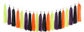 Black-Purple Green-Orange Halloween Tassel-Garland by Panduola