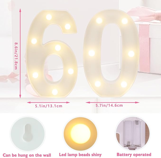 LED Marquee Letter Lights, Decorative Light Up Numbers - Image 2