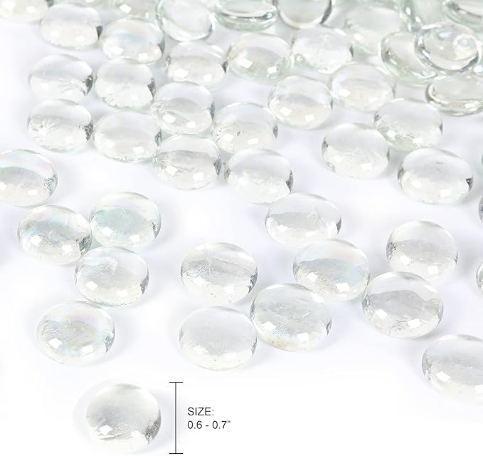 11LB Clear Flat Glass Marbles for Vase Filler, Hydroponics, Fire Pit & Home - Image 3