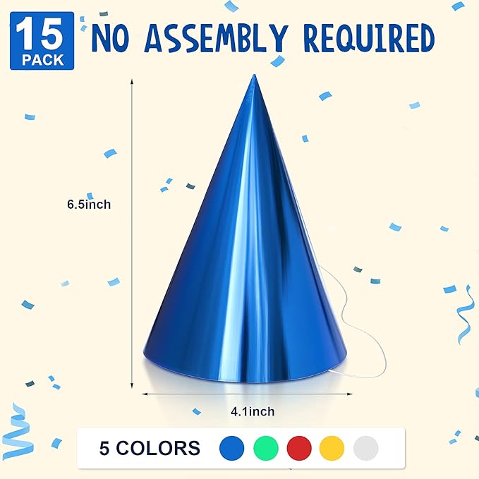 Sumind Colorful Birthday Party Hats Cone Hats - Image 2