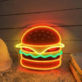 Burger LED Neon Sign, Custom UV Printed Hamburger LED Neon Light Home Kitchen by BELISAMA